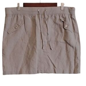 Linen pull on skirt